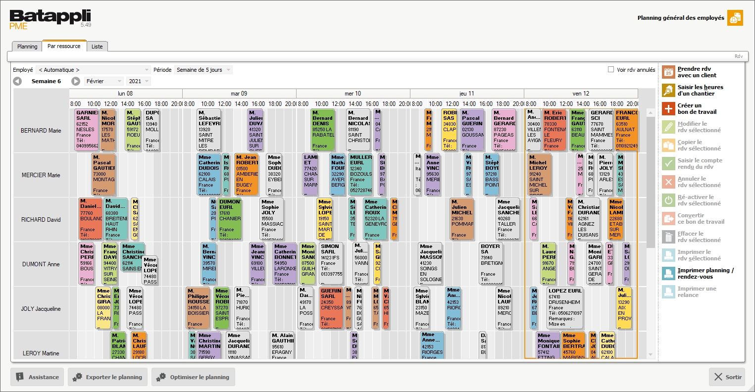 logiciel planning batiment